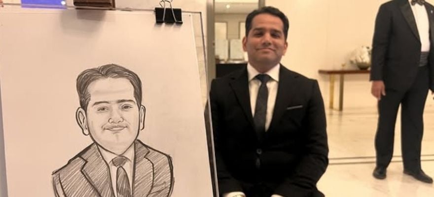 Live Caricatures by Sanjeev by Caricature Dubai